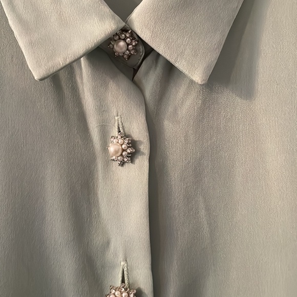 🍈NEW ZARA Top with Rhinestone Buttons - Picture 12 of 15